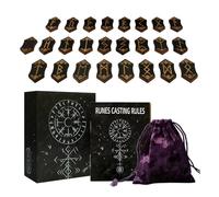 Uqezagpa Lot de 24 cartes de sorcière en bois massif avec symbole gravé pour un usage individuel, 1 étui de rangement