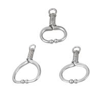 Uqezagpa Lot de 3 anneaux de nez en acier inoxydable avec ressort pour le contrôle sécurisé des bovins et des vaches pour usage vétérinaire