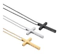 Uqezagpa Lot de 3 colliers avec pendentif unique en acier inoxydable pour chrétiens, accessoires de foi et de pleine conscience