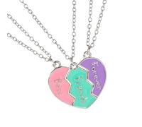 Uqezagpa Lot de 3 colliers d'amitié avec puzzle en forme de cœur symbolisant le lien portable pour les femmes à la mode et à la mode