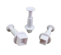 Uqezagpa Lot de 3 emporte-pièces carrés en forme de sceau pour fondant, biscuits, gâteaux, outils de décoration de gâteaux de cuisine