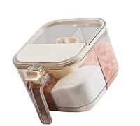 Uqezagpa Lot de 4 boîtes hygiéniques de cuisine avec couvercle scellé et cuillères intégrées, boîte délicate pour farine, sucre et additifs de café, ensemble de pots à condiments scellés