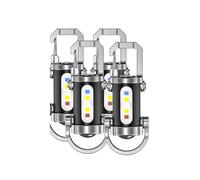 Uqezagpa Lot de 4 lampes de poche porte-clés compactes et rechargeables extrêmement lumineuses en trioxyde d'aluminium pour une utilisation en soirée et en cas d'urgence