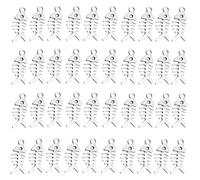 Uqezagpa Lot de 40 pendentifs en forme d'arête de poisson pour la fabrication de bijoux vintage en alliage de bronze - Fournitures artisanales - Porte-clés et breloque de sac, taille unique, Comme