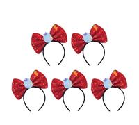 Uqezagpa Lot de 5 bandeaux à paillettes étincelantes avec nœud pour femme et fille - Pour Noël, fête d'anniversaire