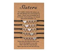 Uqezagpa Lot de 5 bracelets d'amitié tressés réglables avec maillons en forme de cœur pour femmes, filles, adolescentes, amoureuses, garçons, enfants, hommes, femmes, adolescents, filles, couples