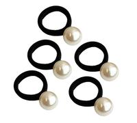Uqezagpa Lot de 5 élastiques à cheveux avec perles artificielles pour femme et fille - Antidérapants - Pour un usage quotidien
