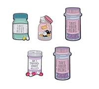 Uqezagpa Lot de 5 pin's inspirants de dessin animé pour médecin, infirmière, vêtements et chapeaux, Size Approx. 17x30mm/0.66x1.18in, Métal