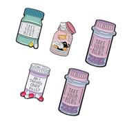 Uqezagpa Lot de 5 pin's inspirants de dessin animé pour médecin, infirmière, vêtements et chapeaux, Size Approx. 17x30mm/0.66x1.18in, Métal
