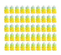 Uqezagpa Lot de 50 breloques en forme d'ours colorés en résine robuste et portable pour tenues de personnalisation tendance, taille unique, Comme décrit, Comme décrit.