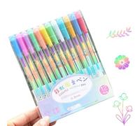 Uqezagpa Lot de 6/12 stylos à encre gel arc-en-ciel 0,8 mm pour l'écriture manuscrite, stylos à bille arc-en-ciel néons gel fournitures scolaires de bureau pour esquisses