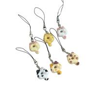 Uqezagpa Lot de 6 adorables chats ornementaux pour téléphone - Accessoire pour jeunes adultes et amateurs de vintage