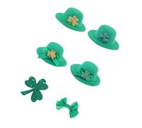 Uqezagpa Lot de 6 bouchons de bouteille de bière en feutre vert - Décorations amusantes pour bouteilles de vin - Bouchons décoratifs pour les fêtes de fin d'année, petits chapeaux hauts