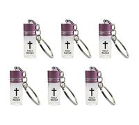 Uqezagpa Lot de 6 fioles en verre à eau sacrée avec porte-clés - Bouteilles de voyage portables pour cérémonies - Facile à transporter - Fond plat sacré