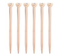 Uqezagpa Lot de 6 stylos à bille en forme de cœur avec inscription « Love Heart » - 1 mm - Pour l'école, le bureau, le travail