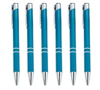 Uqezagpa Lot de 6 stylos à bille rétractables en métal de 1,0 mm, stylo à huile, stylo d'écriture lisse pour bureau