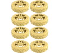 Uqezagpa Lot de 8 housses de roue de bagages en silicone avec motif floral - Accessoire de rechange - Réduction du bruit - Pour voyage - Housse anti-rayures, jaune, One Size