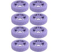 Uqezagpa Lot de 8 housses de roue de bagages en silicone avec motif floral - Accessoire de rechange - Réduction du bruit - Pour voyage - Housse anti-rayures, violet, One Size