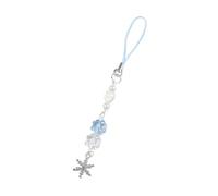 Uqezagpa Luck Clovers Perles Flocon de Neige Breloque Téléphone Pendentif Élégant Sac à Main Accessoire de Mode pour Femme à la Mode, 15cm, Acrylique