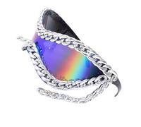 Uqezagpa Lunettes de soleil pour femmes avec chaîne en métal Style populaire UV400 Verres de protection Lunettes de soleil pour les vacances en plein air Lunettes pour femmes, True Green Color Sil