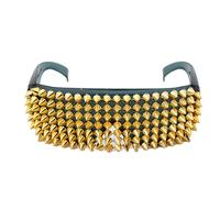 Uqezagpa Lunettes de soleil Rockers Rivet cloutées pour homme et femme Style punk Toutes assorties Lunettes de soleil cool Populaires Cosplay Party Lunettes fantaisie Club