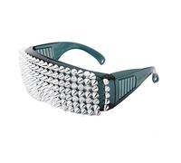 Uqezagpa Lunettes de soleil Rockers Rivet cloutées pour homme et femme Style punk Toutes assorties Lunettes de soleil cool Populaires Cosplay Party Lunettes fantaisie Club