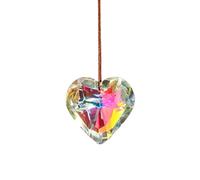 Uqezagpa Lustre en cristal 40 mm en forme de cœur prismes arc-en-ciel, attrape-soleil, cadeau, décoration de jardin, décoration de fenêtre de mariage, décoration de fenêtre