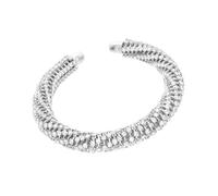 Uqezagpa Manchette filetée avec strass étincelants avec cercle ouvert réglable, bijoux en métal pour un usage quotidien, manchette ouverte légère, taille unique, Comme décrit