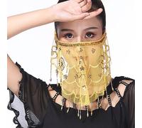 Uqezagpa Masque en maille chatoyante pour célébration de mouvement artistique - Accessoire de costume respirant - Design léger - Voile de danse à paillettes