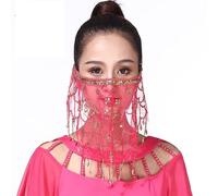 Uqezagpa Masque en maille chatoyante pour célébration de mouvement artistique - Accessoire de costume respirant - Design léger - Voile de danse à paillettes