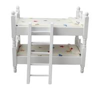 Uqezagpa Meubles de lit superposé pour salon - Accessoires de jeu de simulation miniatures - Scène de vie - Jeu de rôle - Collection Hobby - Lits superposés miniatures pour maisons de poupées pour