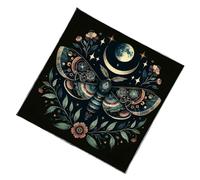 Uqezagpa Nappe astrologique avec motif papillon et fleur - Tarots - Divinations - Autels - Accessoire de jeu de société - Motif papillon et fleur - Carte de tarots - Nappe spirituelle