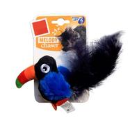 Uqezagpa Oiseau dansant avec détecteurs de mouvement - Sensibilisation - Jouet pour stimuler l'instinct - Mélodies - Chasseurs - Jouet pour chats