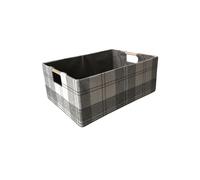 Uqezagpa Panier de rangement pliable en coton avec poignées renforcées pour chambre à coucher, bureau, voyage essentiel et organisation, boîte de rangement pliable en tissu