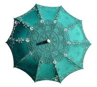 Uqezagpa Parapluie décoratif fait à la main avec poignée en bois pour femmes et filles - Parapluie de soleil princesse spéciale, Vert