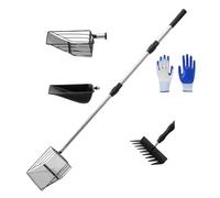 Uqezagpa Pelle à fumier en acier inoxydable robuste pour la gestion rapide des déchets de jardin de volaille