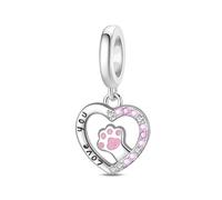 Uqezagpa Pendentif en forme de cœur inspiré des animaux de compagnie avec patte de chat et tortues, One Size, Comme décrit, Comme décrit.
