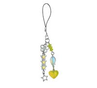 Uqezagpa Pendentif tendance en forme de cœur avec perles de poisson pour téléphone portable offrant durabilité et style adapté pour un usage quotidien, 14cm, Résine