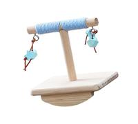 Uqezagpa Perchoir multi-usage pour oiseaux - Support à bascule en bois pour escalade, mastication et jeu de fiançailles - Exercice en bois naturel - Oiseau debout