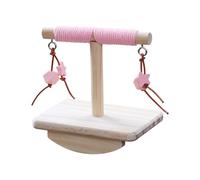 Uqezagpa Perchoir multi-usage pour oiseaux - Support à bascule en bois pour escalade, mastication et jeu de fiançailles - Exercice en bois naturel - Oiseau debout