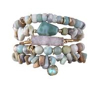 Uqezagpa Perles réglables en pierre naturelle améliorant la paix et la discipline pour une tenue sophistiquée - Bijoux de poignet réglables, taille unique, Comme décrit