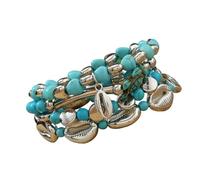 Uqezagpa Perles turquoises fabriquées à la main avec plusieurs couches, parfaites pour empiler et bijoux d'événements tendance, One Size, Comme décrit