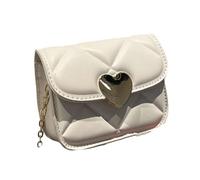 Uqezagpa Petit sac à bandoulière matelassé, sac à bandoulière tendance, sac à main pour téléphone, portefeuille, sac à main pour femme pour tous les jours et occasions spéciales, petit carré, blanc