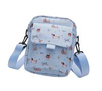 Uqezagpa Petit sac à bandoulière multifonction à motif teckel japonais pour femme et adolescente avec sangle réglable, bleu clair, One Size