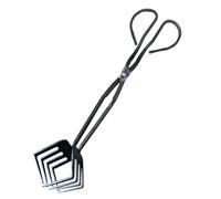 Uqezagpa Pince de fosse en fer robuste pour la manipulation du charbon et du bois de chauffage, idéale pour le camping et l'extérieur