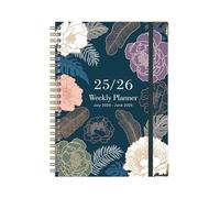 Uqezagpa Planning scolaire hebdomadaire mensuel 2024-2025 avec couverture rigide de poche, planificateur académique à double spirale