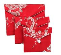 Uqezagpa Pochettes en brocart pour boucles d'oreilles d'inspiration antique - Portable pour ranger des bijoux en toute sécurité - Utilisation quotidienne
