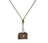 Uqezagpa Pochettes vintage en cuir robuste pour ranger les écouteurs et les pièces de monnaie - Petits modèles longs pour femmes à la mode, marron, 5.2x3.6cm