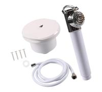 Uqezagpa Pomme de douche d'extérieur robuste avec buses anti-obstruction et finition antirouille pour systèmes de bain, pommeau de douche basse pression avec valves goutte à goutte