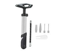 Uqezagpa Pompes manuelles avec aiguille et buse pour ballons de basket-ball, football, volleyball - Ensemble de gonfleur de balles compact avec tuyau et pompe à ballon de sport avec aiguille